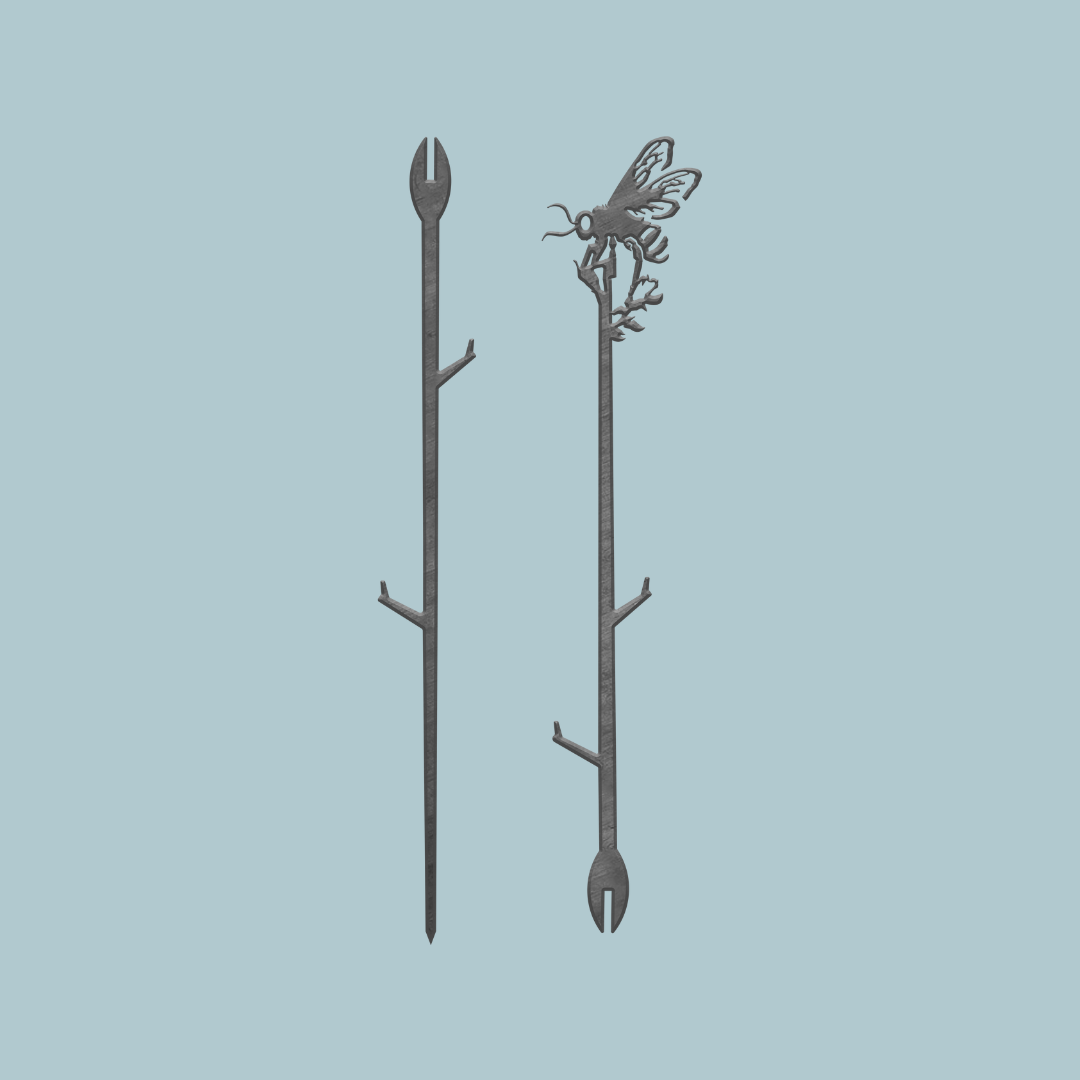 The Metalbird UK Honey Bee Single Plant Stake (70cm) is crafted from corten steel and features a charming honey bee design, making it a unique and thoughtful gift for any garden lover.