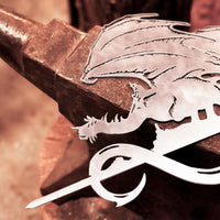 The FELL BEAST™ by Metalbird UK is a premium metal dragon silhouette with outstretched wings and a pointed tail—perfect as unique yard art or display, inspired by workshop craftsmanship.