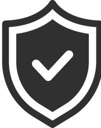 The Shipping Protection icon for Metalbird UK features a black shield silhouette with a white check mark in the center, symbolizing security, protection, and verification.